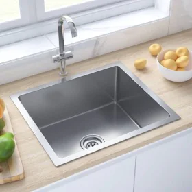 Handgefertigte Küchenspüle aus Edelstahl von vidaXL, Sinkt - Ref: Foro24-51502, Preis: 89,12 €, Rabatt: %
