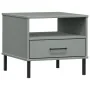 OSLO bedside table with metal legs solid gray pine wood by vidaXL, Side tables - Ref: Foro24-351031, Price: 46,62 €, Discount: %