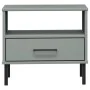 OSLO bedside table with metal legs solid gray pine wood by vidaXL, Side tables - Ref: Foro24-351031, Price: 46,62 €, Discount: %