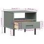 OSLO bedside table with metal legs solid gray pine wood by vidaXL, Side tables - Ref: Foro24-351031, Price: 46,62 €, Discount: %