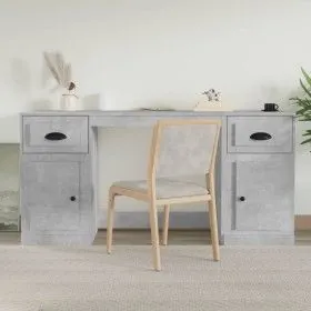 Escritorio con armario contrachapada gris hormigón de vidaXL, Escritorios - Ref: Foro24-3185331, Precio: 135,46 €, Descuento: %