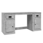 Escritorio con armario contrachapada gris hormigón de vidaXL, Escritorios - Ref: Foro24-3185331, Precio: 135,46 €, Descuento: %