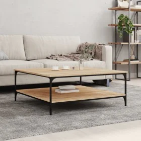 Mesa de centro madera de ingeniería roble Sonoma 100x100x40 cm de vidaXL, Mesas de centro - Ref: Foro24-832844, Precio: 99,98...