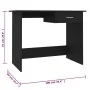 Black particleboard desk 100x50x76 cm by vidaXL, Desks - Ref: Foro24-800550, Price: 67,01 €, Discount: %