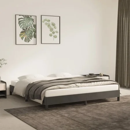 Estructura de cama de terciopelo gris oscuro 180x200 cm de vidaXL, Camas y somieres - Ref: Foro24-346989, Precio: 111,77 €, D...