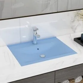 Lavabo de lujo con grifo cerámica 60x46 cm azul claro de vidaXL, Lavabos - Ref: Foro24-147022, Precio: 102,22 €, Descuento: %