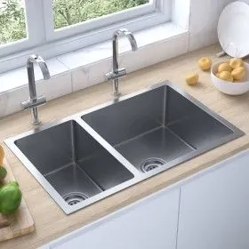 stainless steel kitchen sink by vidaXL, Sinks - Ref: Foro24-51561, Price: 128,39 €, Discount: %