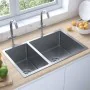 Fregadero de cocina de acero inoxidable de vidaXL, Fregaderos - Ref: Foro24-51561, Precio: 128,39 €, Descuento: %
