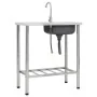 Fregadero de camping de un seno y grifo acero inoxidable de vidaXL, Fregaderos - Ref: Foro24-151213, Precio: 159,49 €, Descue...