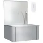 Fregadero lavamanos con grifo y dispensador de jabón acero inox de vidaXL, Fregaderos - Ref: Foro24-51114, Precio: 222,31 €, ...
