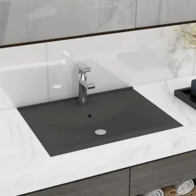 Luxury sink with dark gray ceramic faucet 60x46 cm by vidaXL, Sinks - Ref: Foro24-147027, Price: 75,49 €, Discount: %