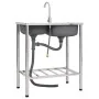 Doppelbecken-Campingspüle und Wasserhahn aus Edelstahl von vidaXL, Sinkt - Ref: Foro24-151211, Preis: 177,98 €, Rabatt: %