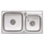 Doppelbecken-Campingspüle und Wasserhahn aus Edelstahl von vidaXL, Sinkt - Ref: Foro24-151211, Preis: 177,98 €, Rabatt: %
