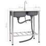 Doppelbecken-Campingspüle und Wasserhahn aus Edelstahl von vidaXL, Sinkt - Ref: Foro24-151211, Preis: 177,98 €, Rabatt: %