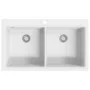 Built-in two-bowl cream white granite sink by vidaXL, Sinks - Ref: Foro24-141677, Price: 339,68 €, Discount: %