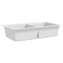Built-in two-bowl cream white granite sink by vidaXL, Sinks - Ref: Foro24-141677, Price: 339,68 €, Discount: %