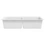Fregadero encastrable de granito blanco crema de dos cubetas de vidaXL, Fregaderos - Ref: Foro24-141677, Precio: 339,68 €, De...