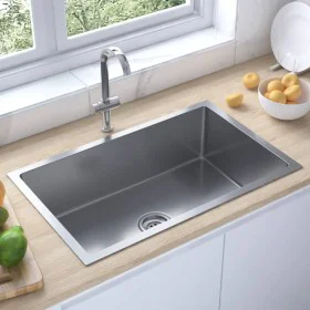 Handmade Stainless Steel Kitchen Sink by vidaXL, Sinks - Ref: Foro24-51516, Price: 111,91 €, Discount: %