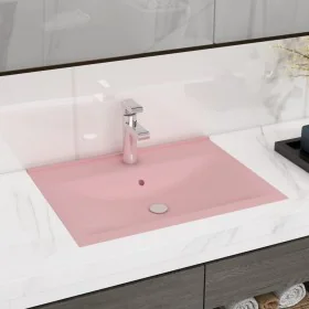 Lavabo de lujo con grifo cerámica 60x46 cm rosa mate de vidaXL, Lavabos - Ref: Foro24-147021, Precio: 100,95 €, Descuento: %
