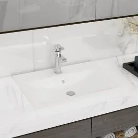 Lavabo de lujo con grifo cerámica 60x46 cm blanco mate de vidaXL, Lavabos - Ref: Foro24-147020, Precio: 92,55 €, Descuento: %