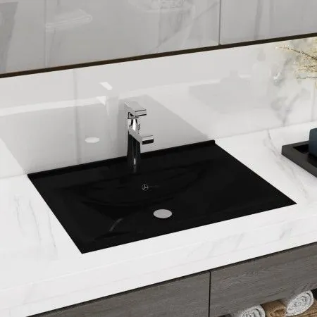 Luxurious sink with matte black ceramic faucet hole 60x46 cm by vidaXL, Sinks - Ref: Foro24-147030, Price: 92,35 €, Discount: %