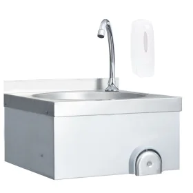 Fregadero lavamanos con grifo y dispensador de jabón acero inox de vidaXL, Fregaderos - Ref: Foro24-51113, Precio: 188,46 €, ...