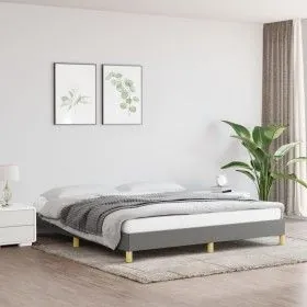Estructura de cama tela gris oscuro 180x200 cm de vidaXL, Camas y somieres - Ref: Foro24-346835, Precio: 126,83 €, Descuento: %