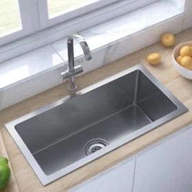 Handgefertigte Küchenspüle aus Edelstahl von vidaXL, Sinkt - Ref: Foro24-51504, Preis: 100,32 €, Rabatt: %