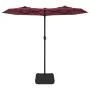 Sombrilla doble con luces LED rojo burdeos 316x240 cm de vidaXL, Sombrillas - Ref: Foro24-362973, Precio: 149,77 €, Descuento: %