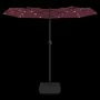 Sombrilla doble con luces LED rojo burdeos 316x240 cm de vidaXL, Sombrillas - Ref: Foro24-362973, Precio: 149,77 €, Descuento: %