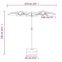 Sombrilla doble con luces LED rojo burdeos 316x240 cm de vidaXL, Sombrillas - Ref: Foro24-362973, Precio: 149,77 €, Descuento: %