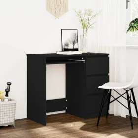 Escritorio de madera contrachapada negro 90x45x76 cm de vidaXL, Escritorios - Ref: Foro24-801374, Precio: 89,49 €, Descuento: %