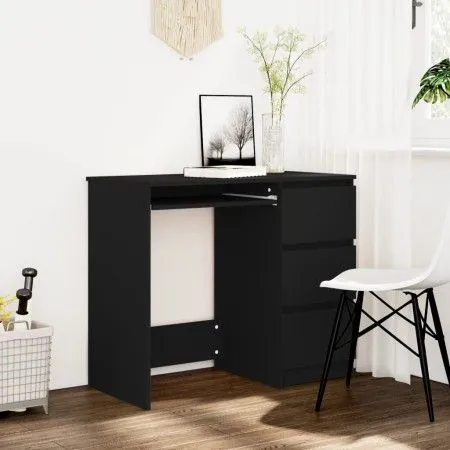 Schwarzer Sperrholz-Schreibtisch 90x45x76 cm von vidaXL, Schreibtische - Ref: Foro24-801374, Preis: 89,49 €, Rabatt: %