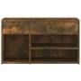 Banco zapatero madera contrachapada roble ahumado 80x30x45 cm de vidaXL, Zapateros y organizadores de calzado - Ref: Foro24-8...