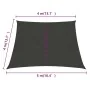 Toldo de vela HDPE antracita 160 g/m² 4/5x4 m de vidaXL, Sombrillas - Ref: Foro24-311106, Precio: 40,56 €, Descuento: %