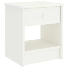 Mesita de noche madera maciza de mango blanco 35x30x40 cm de vidaXL, Mesitas de noche - Ref: Foro24-322222, Precio: 37,93 €, ...