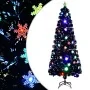 Árbol de Navidad copos de nieve LED fibra óptica negro 240 cm de vidaXL, Arboles de navidad - Ref: Foro24-328465, Precio: 155...