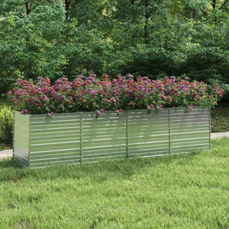 Arriate de acero galvanizado plateado 320x80x77 cm de vidaXL, Maceteros y jardineras - Ref: Foro24-316890, Precio: 93,38 €, D...