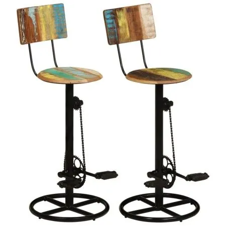 Kitchen stools 2 units recycled solid wood by vidaXL, Kitchen stools - Ref: Foro24-338219, Price: 232,84 €, Discount: %