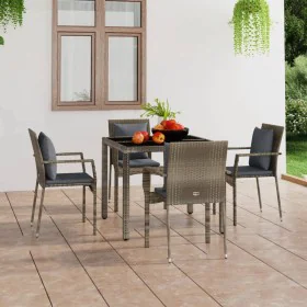 Sillas de jardín con cojines 4 unidades ratán sintético gris de vidaXL, Conjuntos de jardín - Ref: Foro24-319880, Precio: 269...