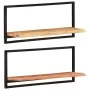 Wall shelves 2 units solid acacia wood 80x25x35 cm by vidaXL, Shelves and shelves - Ref: Foro24-338458, Price: 77,43 €, Disco...