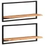 Wall shelves 2 units solid acacia wood 80x25x35 cm by vidaXL, Shelves and shelves - Ref: Foro24-338458, Price: 77,43 €, Disco...