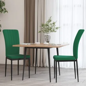 Sillas de comedor 2 unidades terciopelo verde oscuro de vidaXL, Sillas de comedor - Ref: Foro24-326095, Precio: 87,43 €, Desc...
