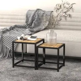 Mesas de centro 2 unidades MDF negro y amarillo de vidaXL, Mesas auxiliares - Ref: Foro24-331656, Precio: 41,79 €, Descuento: %