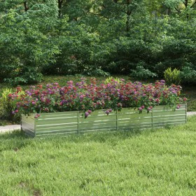 Arriate de acero galvanizado plateado 320x80x45 cm de vidaXL, Maceteros y jardineras - Ref: Foro24-316892, Precio: 58,88 €, D...