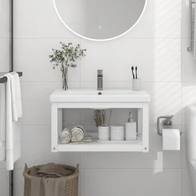 Estructura de lavabo suspendido hierro blanco 59x38x31 cm de vidaXL, Tocadores de baño - Ref: Foro24-338491, Precio: 45,71 €,...