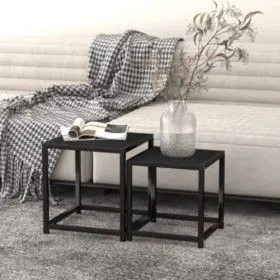 Coffee tables 2 units black MDF by vidaXL, Side tables - Ref: Foro24-331658, Price: 39,66 €, Discount: %