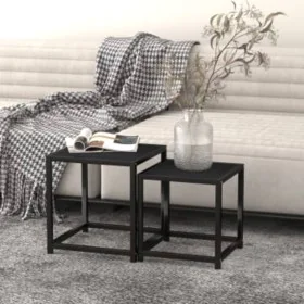 Couchtische 2 Einheiten aus schwarzem MDF von vidaXL, Seitentische - Ref: Foro24-331658, Preis: 39,66 €, Rabatt: %