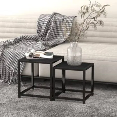 Couchtische 2 Einheiten aus schwarzem MDF von vidaXL, Seitentische - Ref: Foro24-331658, Preis: 39,66 €, Rabatt: %