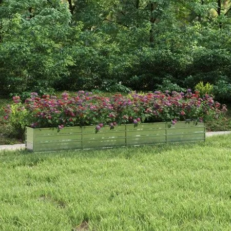 Arriate de acero galvanizado plateado 320x40x45 cm de vidaXL, Maceteros y jardineras - Ref: Foro24-316893, Precio: 61,09 €, D...